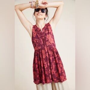 Anthropologie women’s Nia Tunic in maroon. Size XXSP